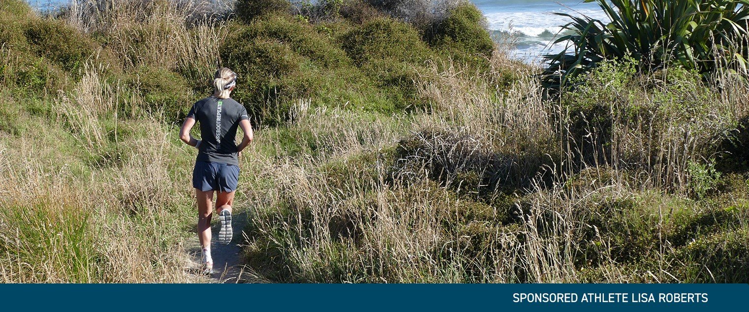 female athlete jogging in the wild - original size