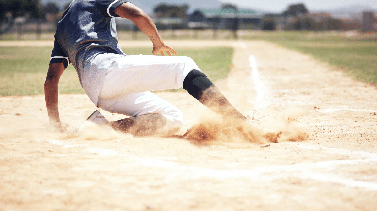 baseball athlete sliding