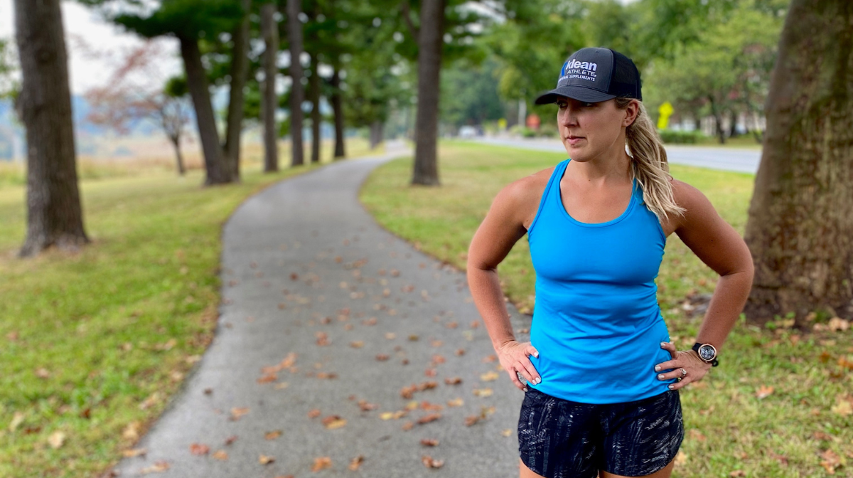 women athlete resting