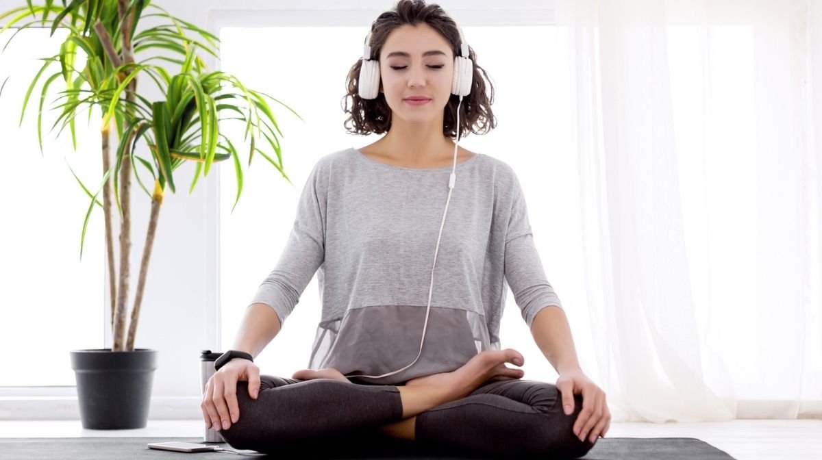 woman practising meditation