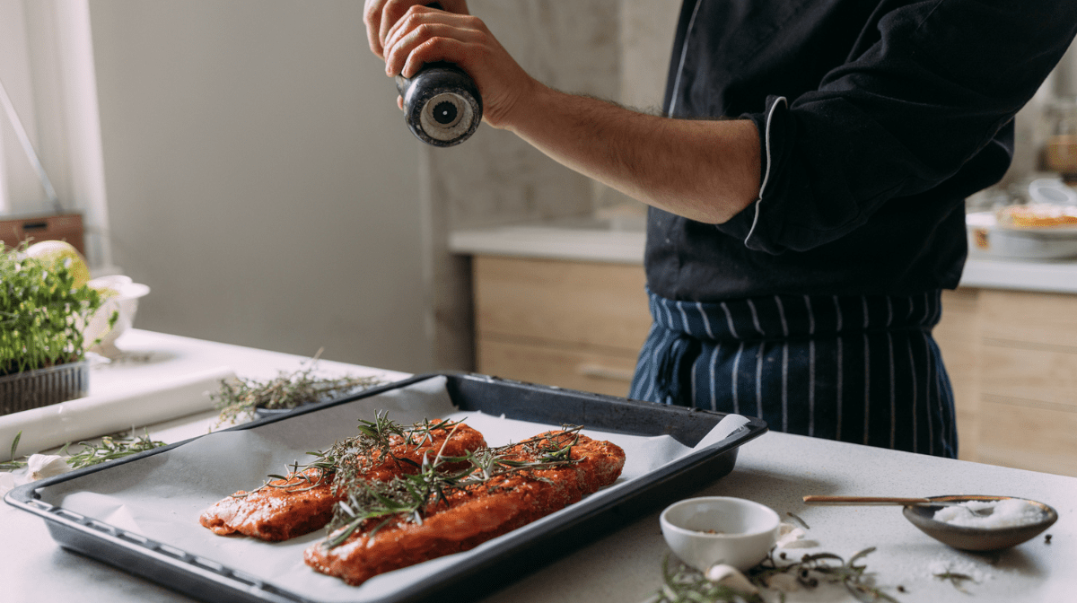 chef preparing meat