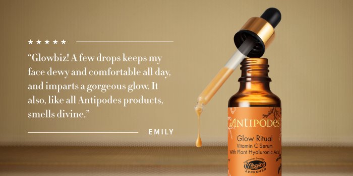 Glow Ritual Vitamin C Serum with Plant Hyaluronic Acid 30ml | Luxury Lover Gift Guide | Antipodes UK