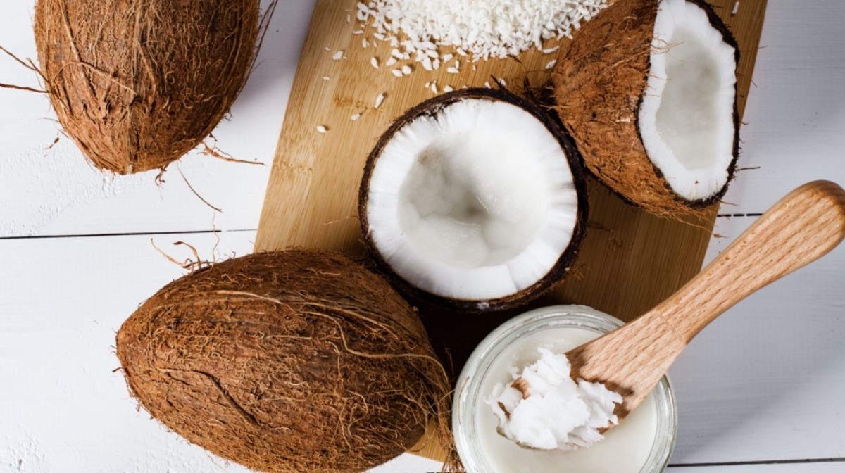 fresh coconuts, desiccated coconut and coconut oil