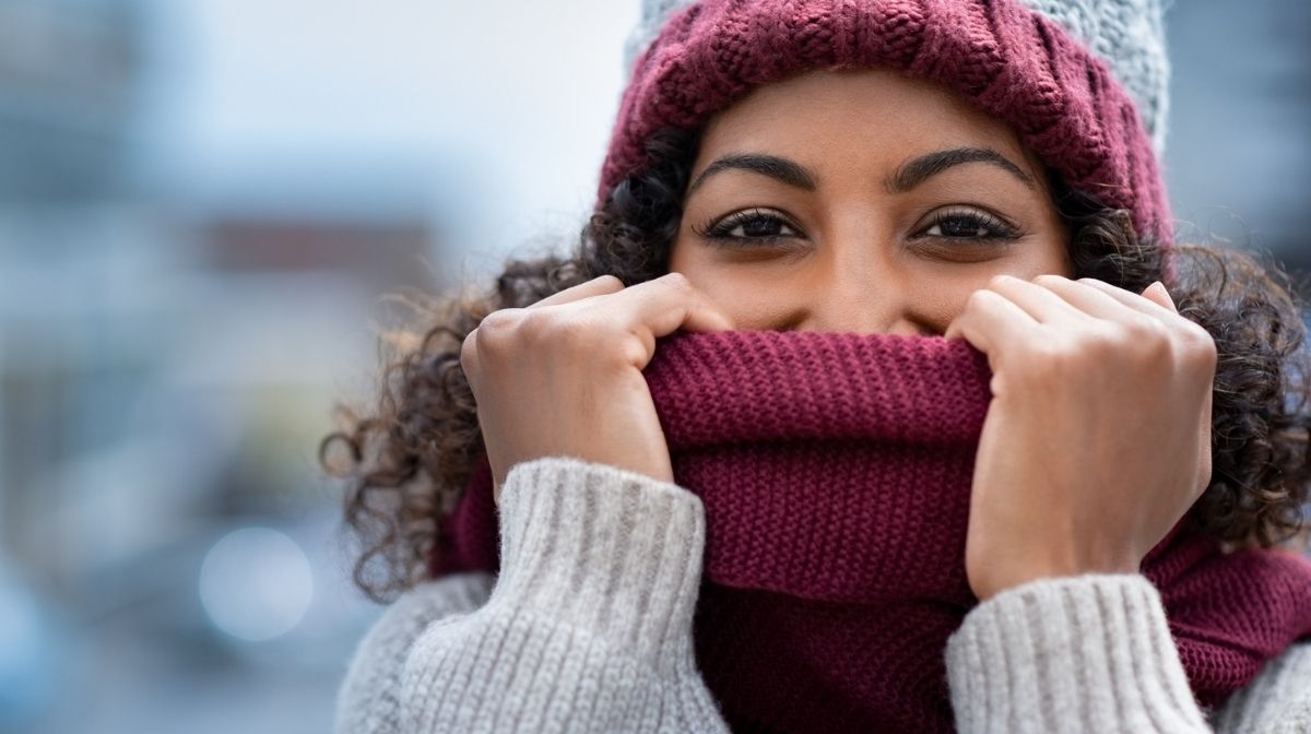 woman wrapped up for winter