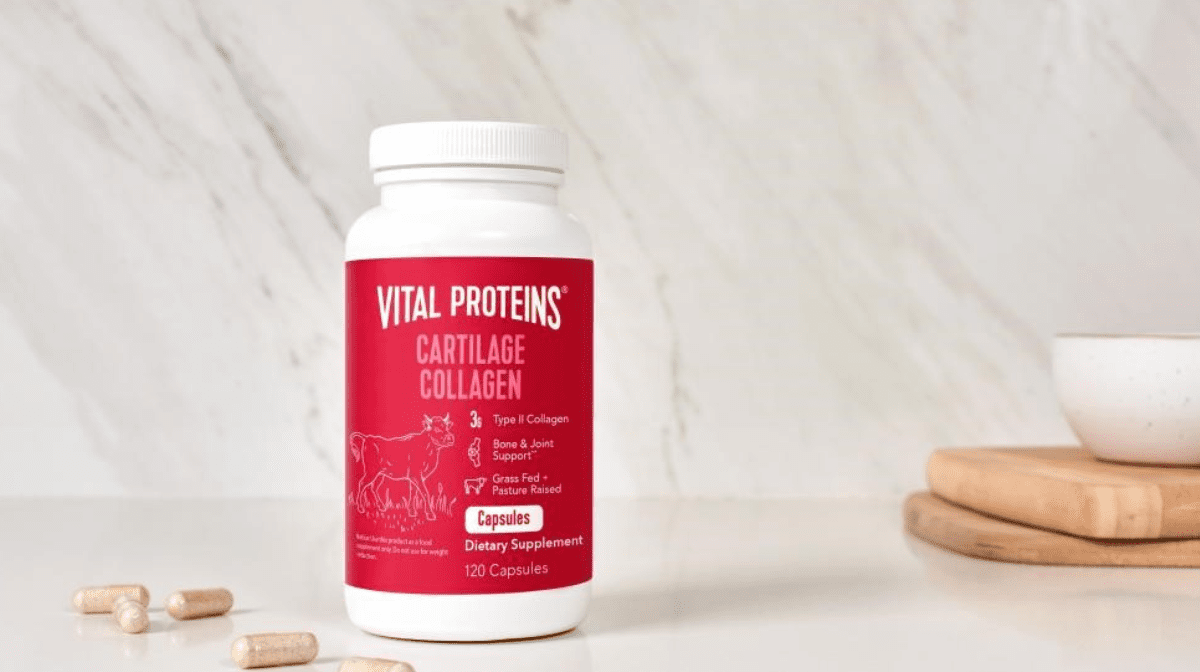 Vital Proteins Cartilage capsules on a counter