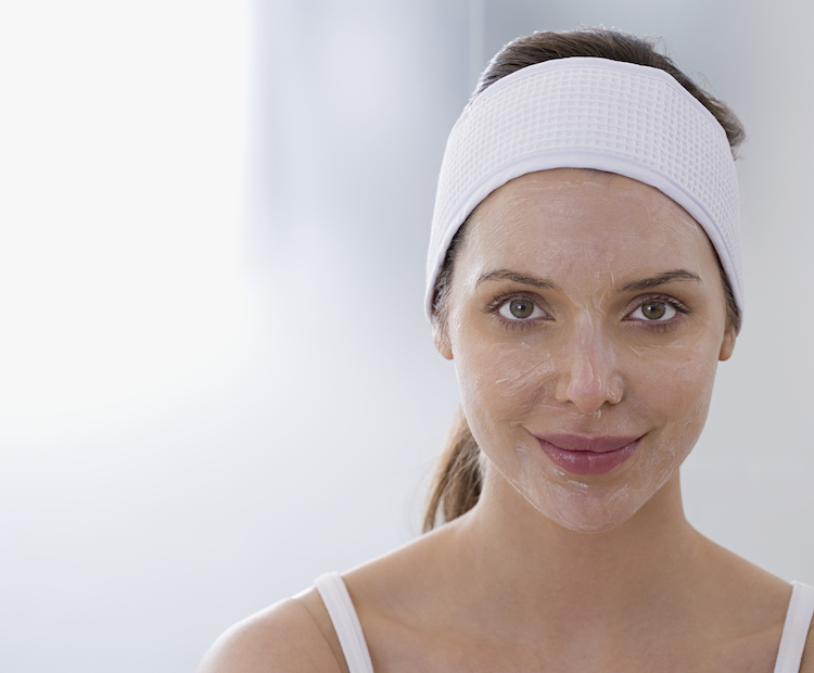 Woman having chemical peel