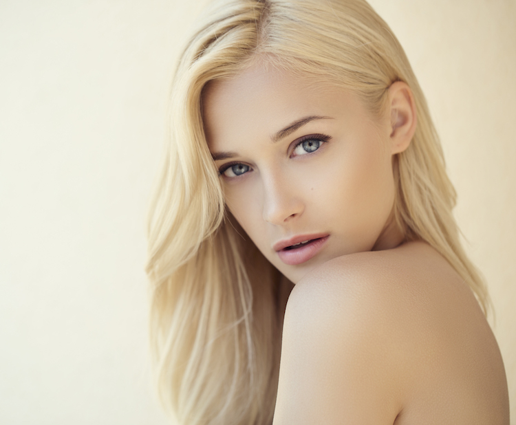 woman with platinum blonde hair