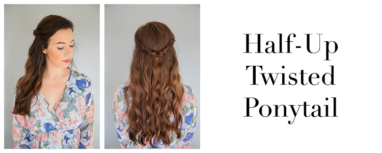 half-up twisted ponytail