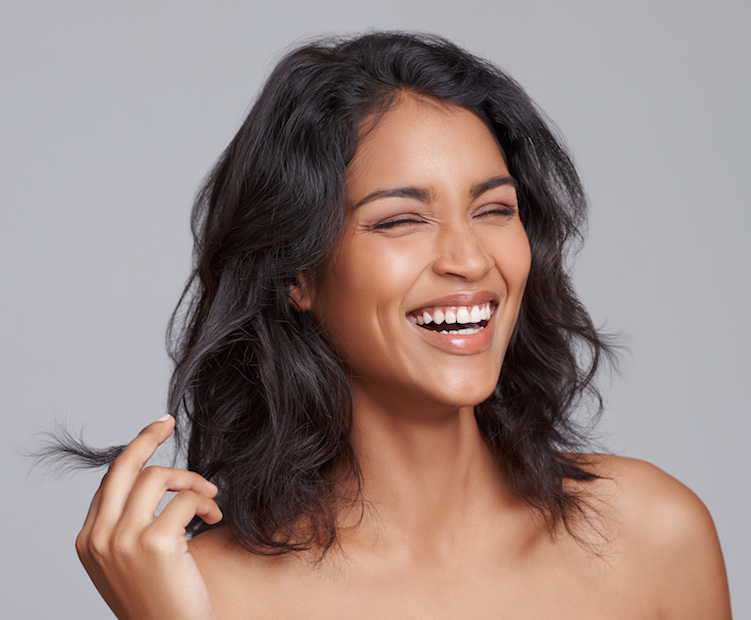 woman playing with her hair