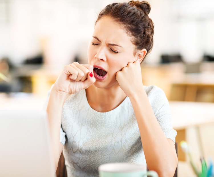 woman yawning