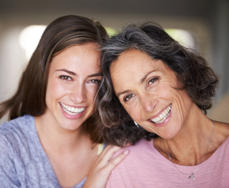 mom and adult daughter