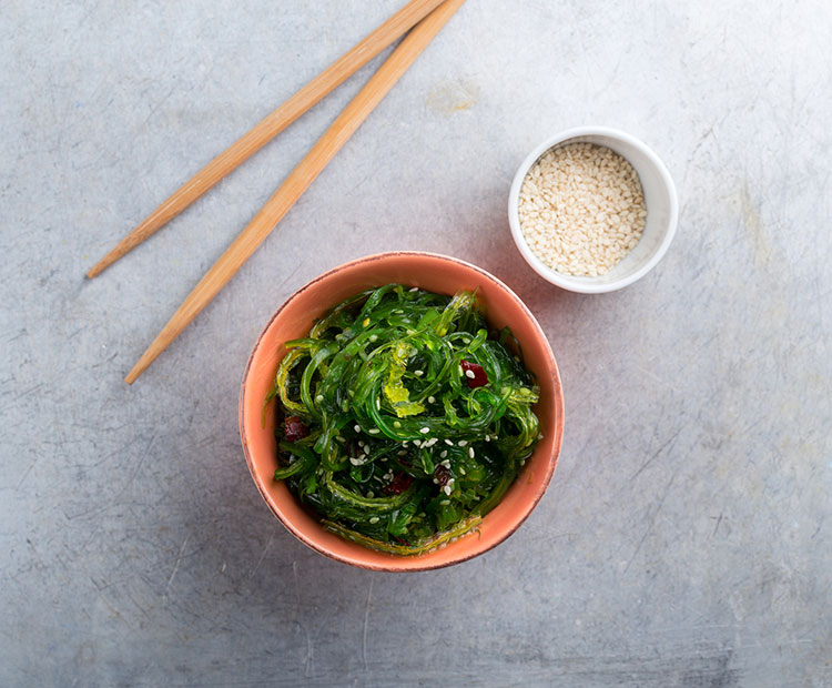 seaweed salad with chopsticks I Dermstore Blog