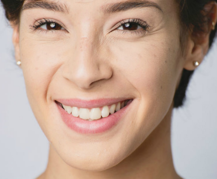 Close-up shot of brunette woman