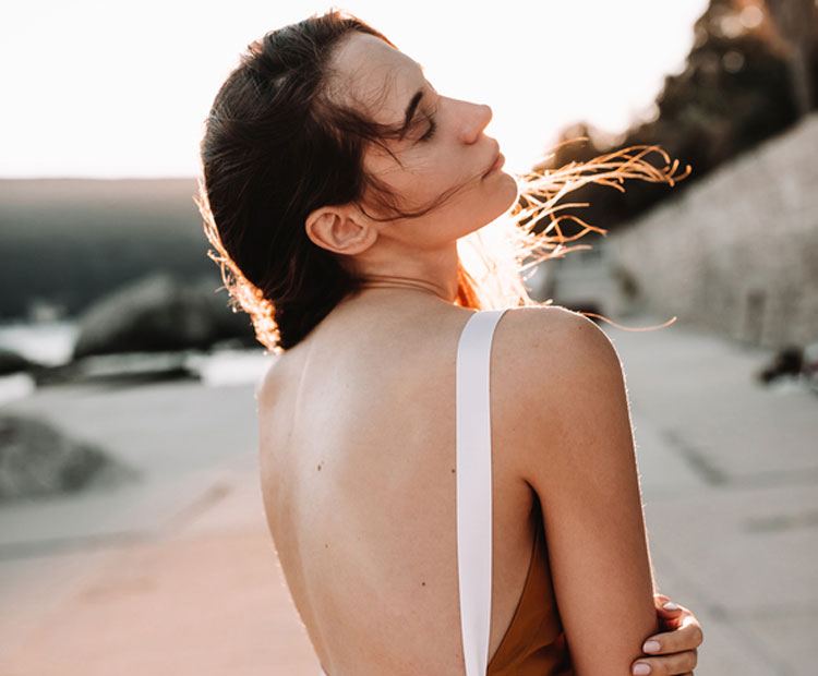 Woman with bare back