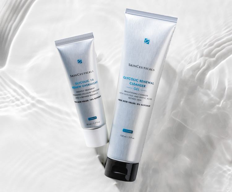 SkinCeuticals Glycolic 10 Renew Overnight and Glycolic Renewal Cleanser