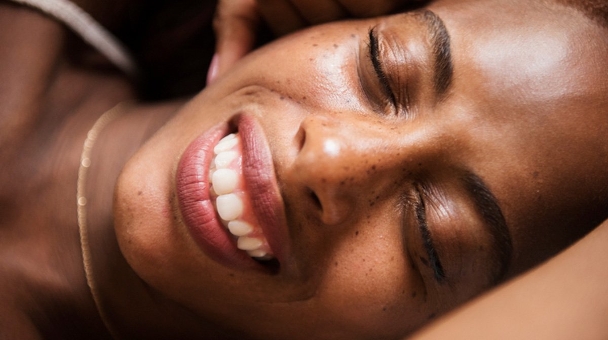 Close up of woman's smiling face