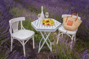 Aluminium Outdoor Furniture in Lavender Field