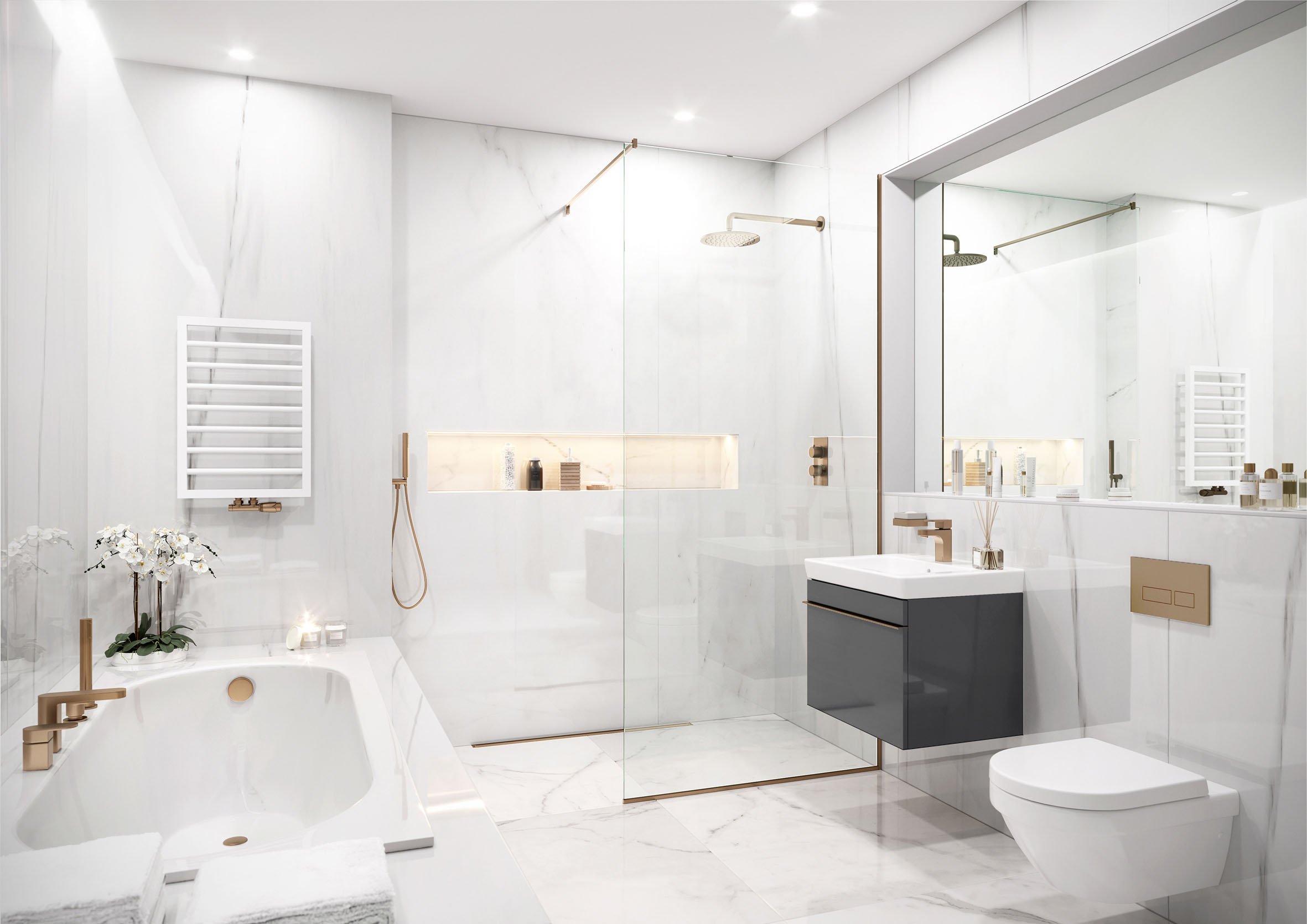 Design Ideas for a White Bathroom