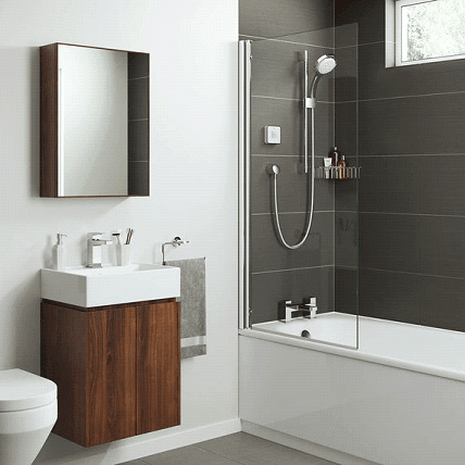 Bathroom with wooden sink