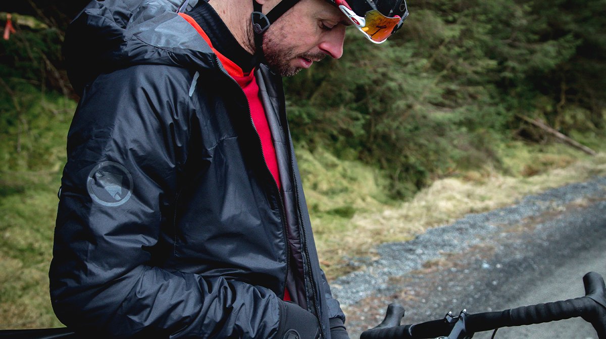 A man on a gravel ride