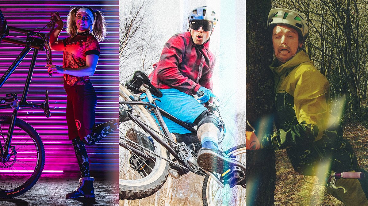 Collage of mountain bike gear
