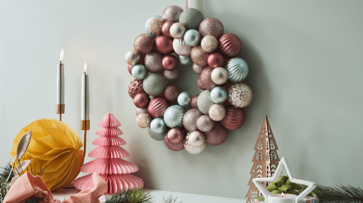 how to create a bauble wreath