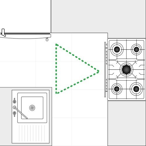 a diagram of an l shape island kitchen