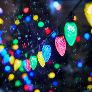 an image of multicoloured outdoor string Christmas lights