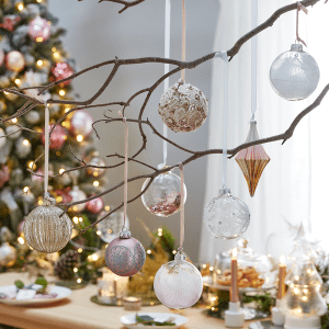 decorated christmas branches 