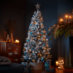 flocked artificial christmas tree 