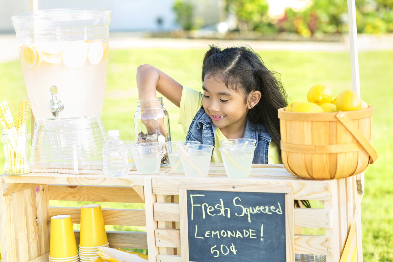 create a lemonade stand with the kids