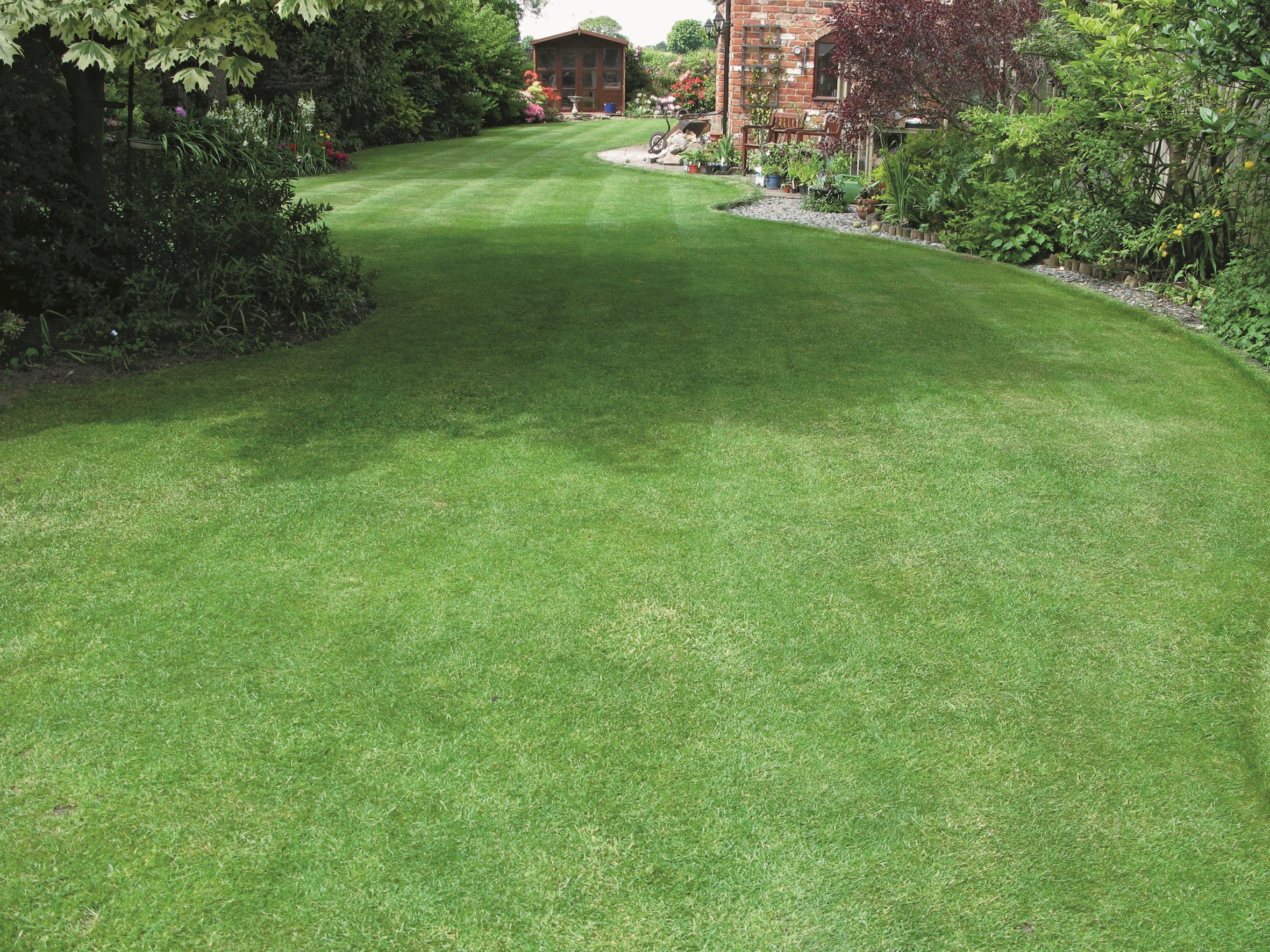A perfectly manicured level lawn