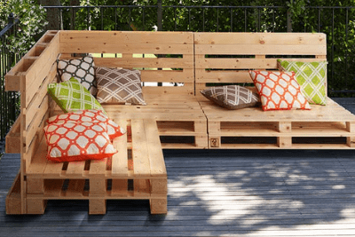 image of wooden garden pallet furniture