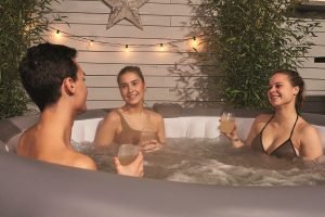 Group of friends in the hot tub