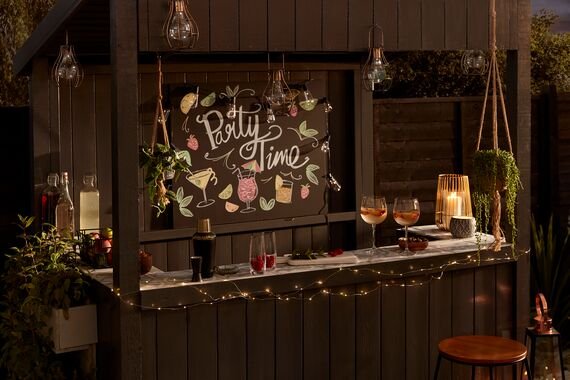 chalkboard with party time writing