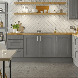 an image of the Homebase Timber Shaker kitchen