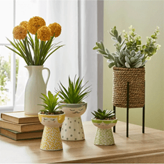 an image of potted artificial plants