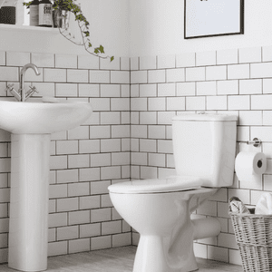 image of a small white bathroom 