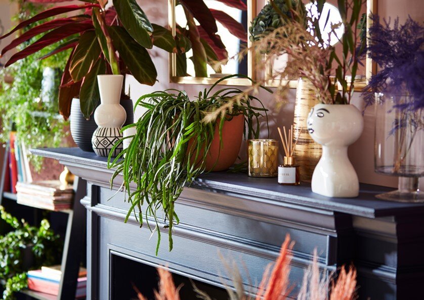 an image of an upcycled piano with plants and home furnishings on the top