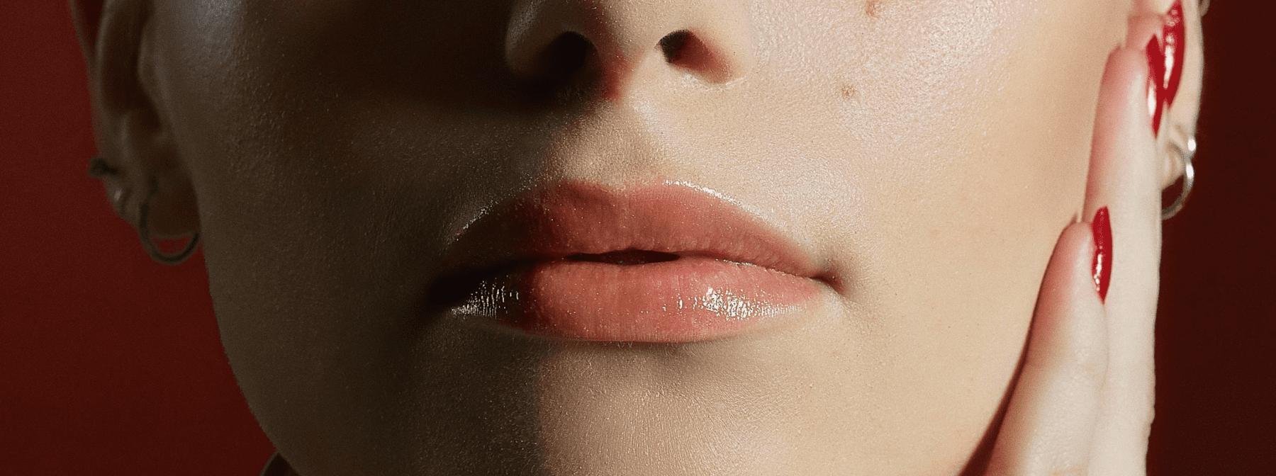 woman with moisturised lips