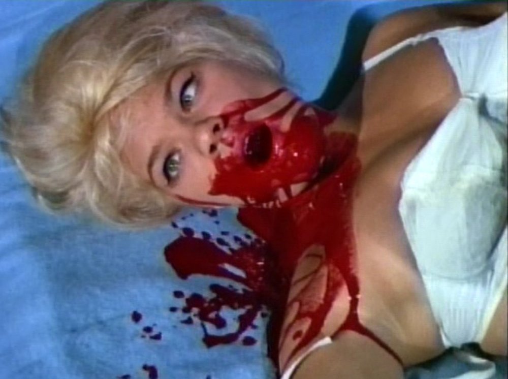 A woman with her tongue removed in Blood Feast (1963)