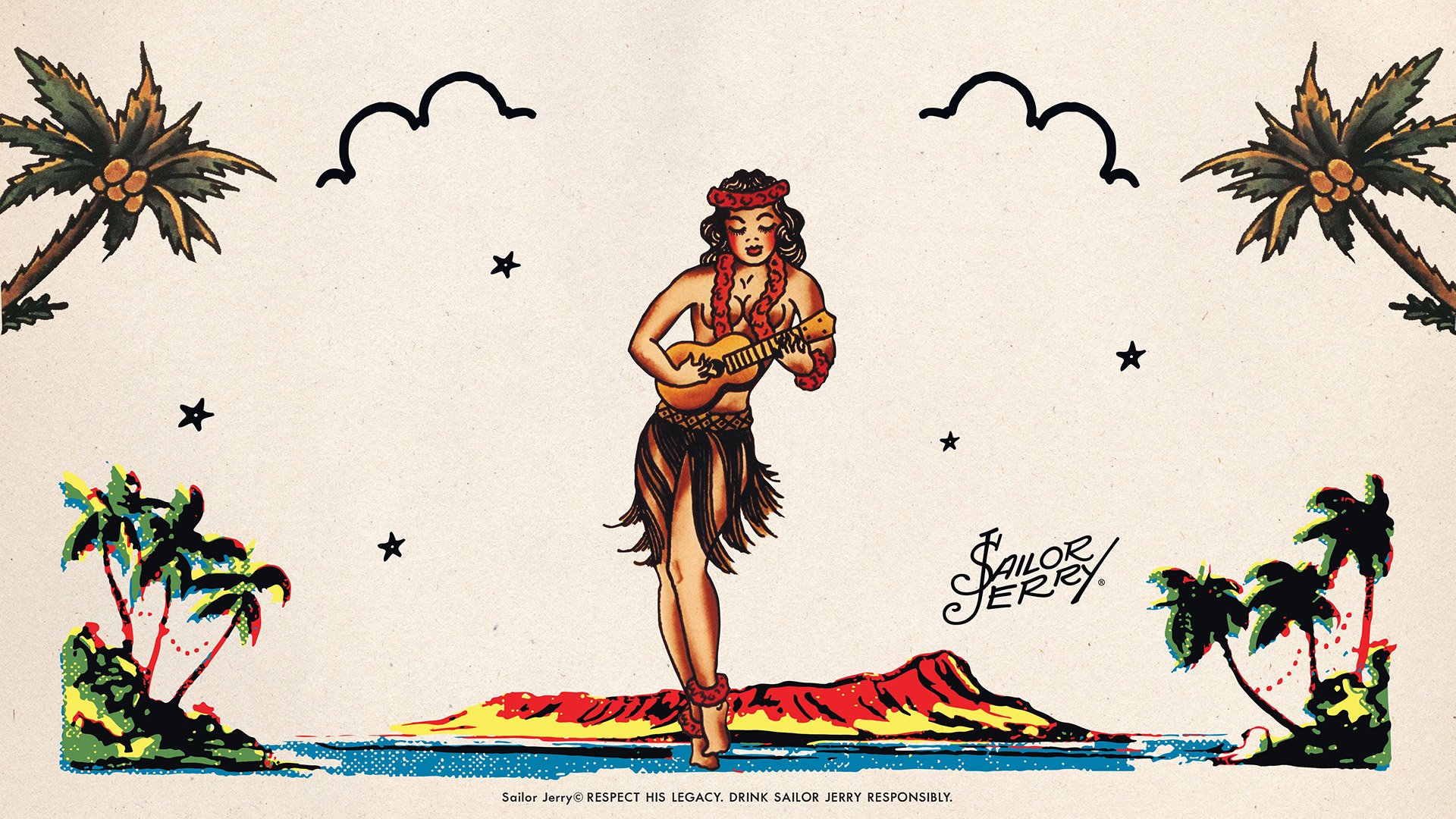 Sailor Jerry Hula Girl Art