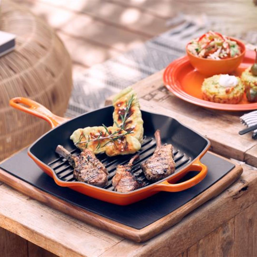 Traditional Rectangular Grill - 32cm - Le Creuset - Orange