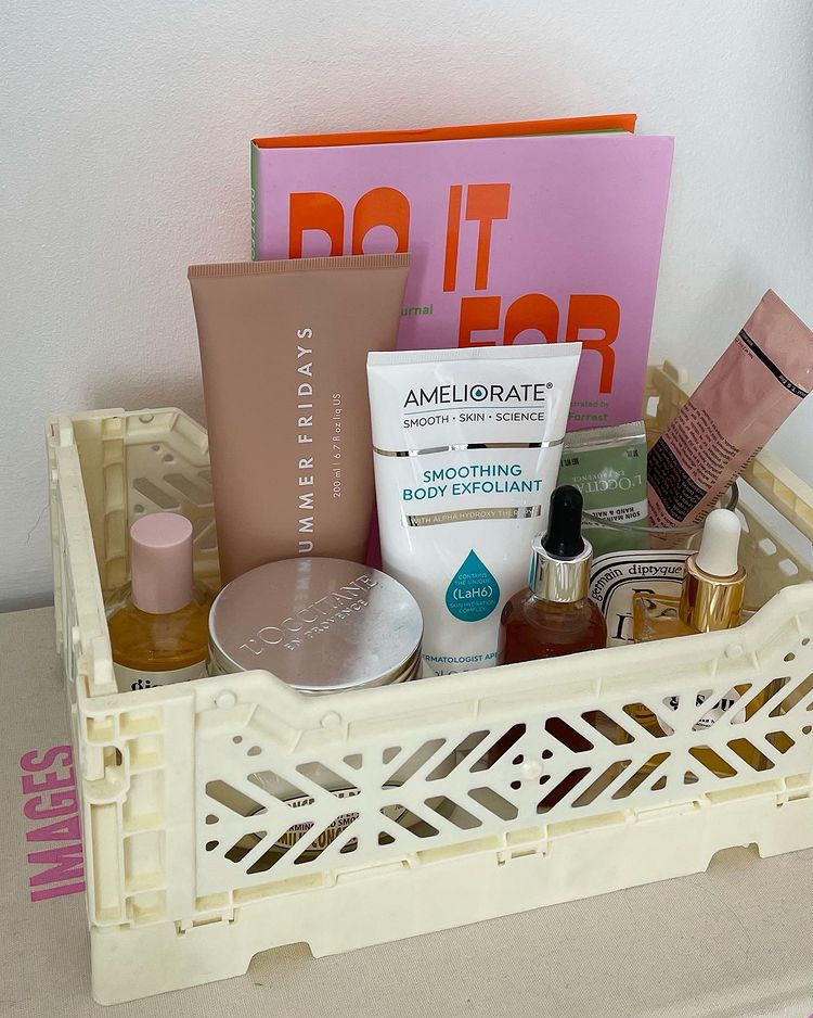 Box of beauty products 
