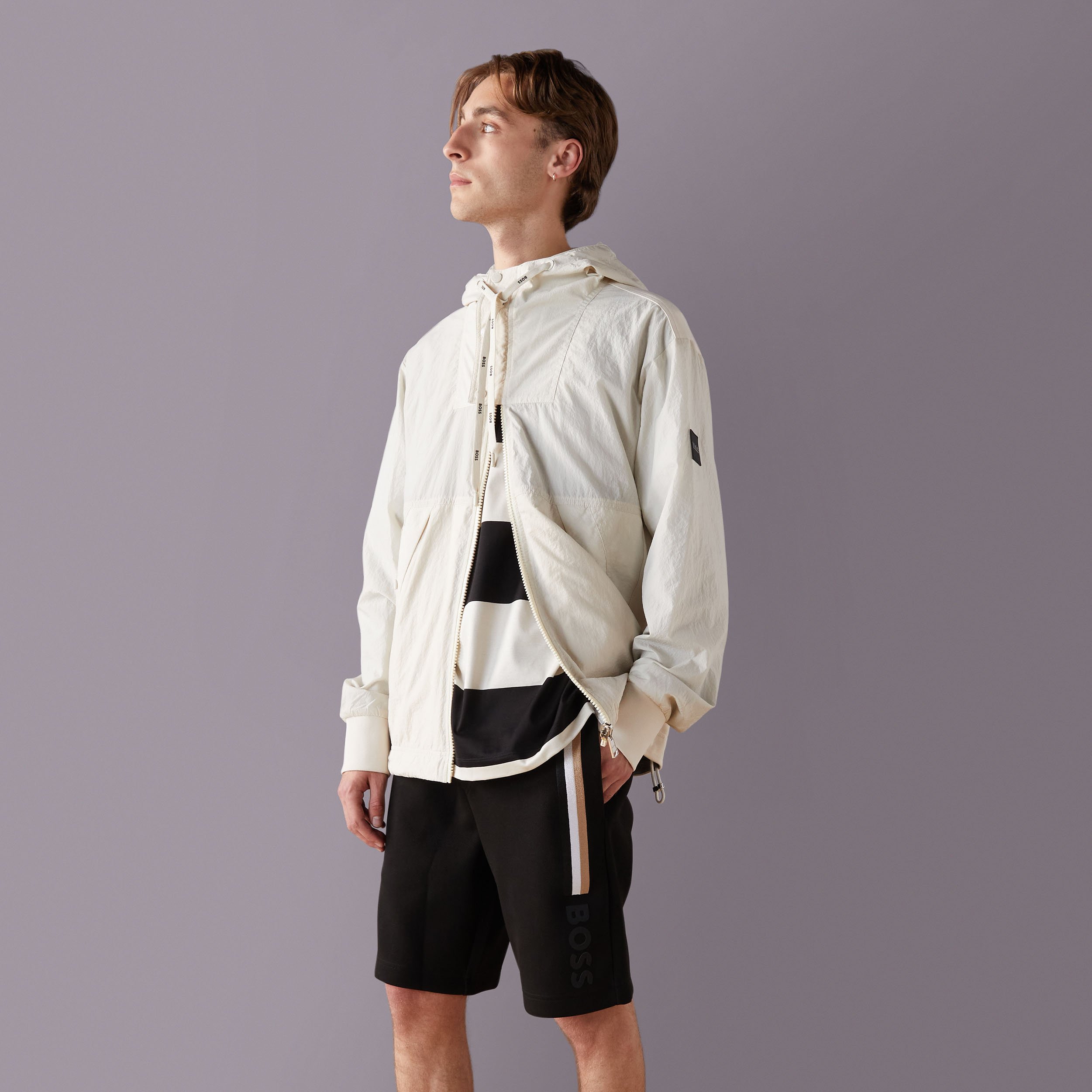 BOSS - Regular-fit shorts in linen and cotton