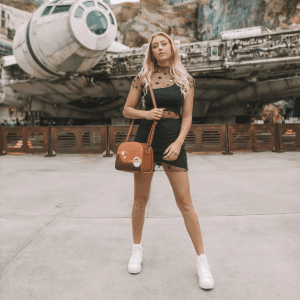@karissaeverafter with our Loungefly The Mandalorian Crossbody Bag