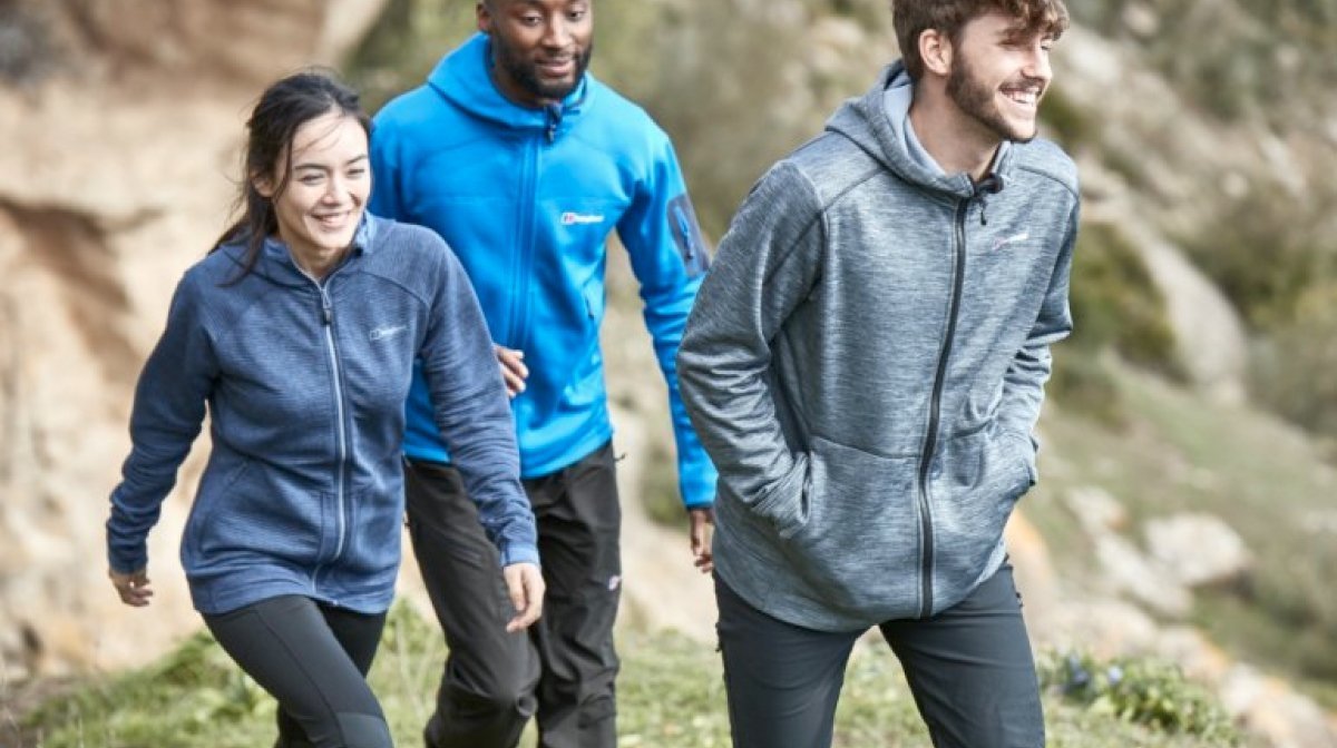 A group of friends walking in Berghaus clothing