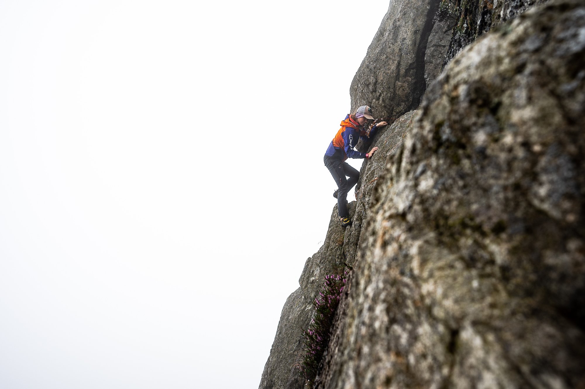 Anna tackles Grooved Arete, Tryfan