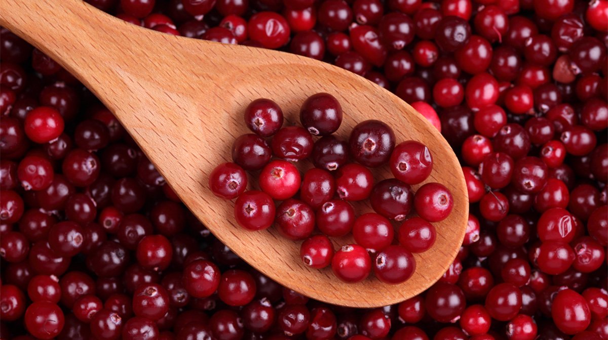 cranberries on a spoon