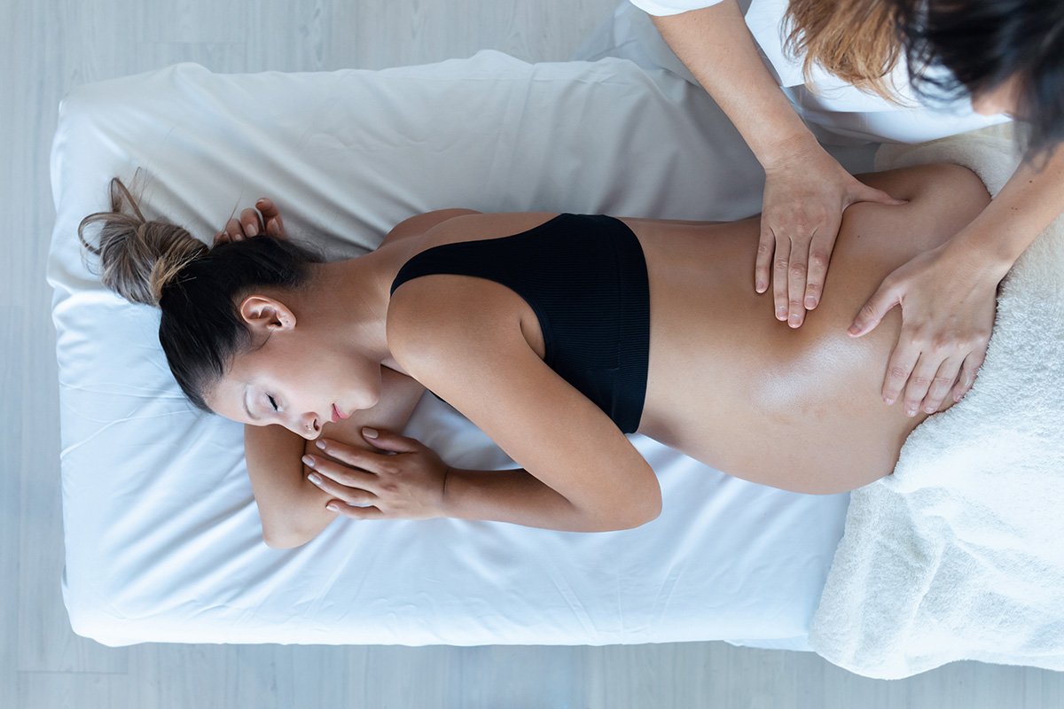pregnant woman having a massage